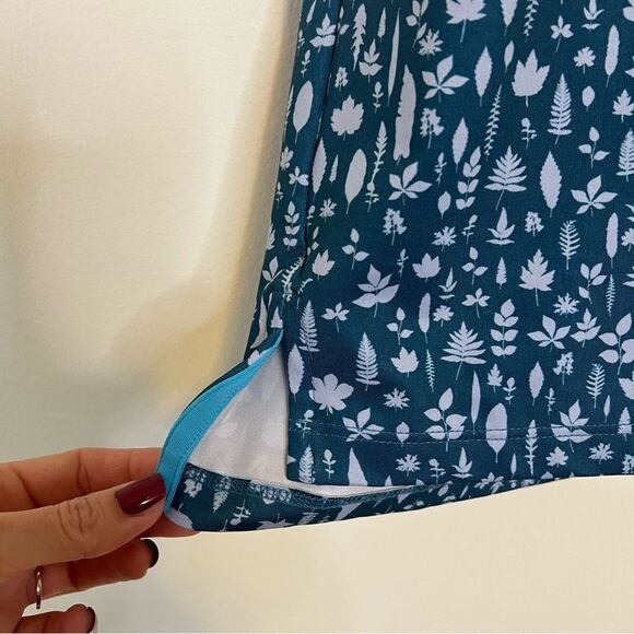 Greyson Magical Ferns Polo Shirt Mens Small Orca Blue Wolf Logo Golf Stretch - Picture 5 of 8